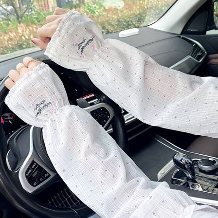 Sommar Koreansk version lätta, andningsbara ärmar för kvinnor, friskt solskydd för utomhuskörning, armärmar, lös elastisk solskydd