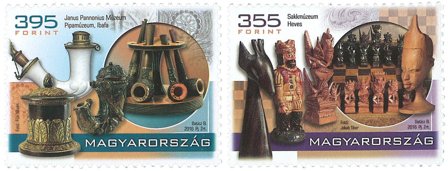 Ungarn - Pibe- og skakmuseum - Postfrisk sæt 2v