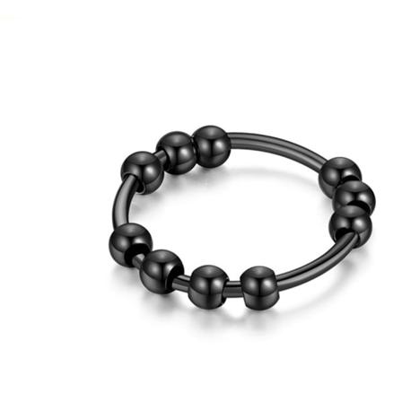 Anti-stressring Med Roterbara Pärlor Svart 19 Mm