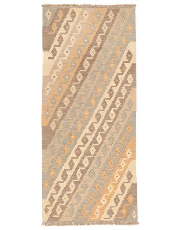 Handvävd Persisk Ljus Nomad Kelim Matta 85X195 Orange/Beige