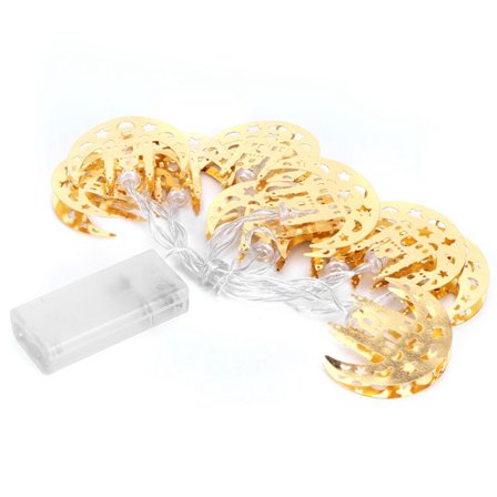 10 LED måneformede lyskæder - islamiske dekorative lyskæder til Ramadan Eid-dekoration