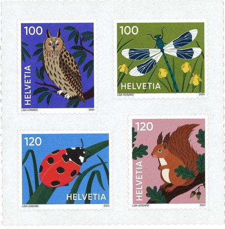 Schweiz - Dyresymbolik - Postfrisk sæt 4v