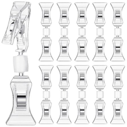 50 stk Dobbeltsidige Skiltklemmer Skiltvisning Mini Klemme Klar Roterbar Vare Klemme På Skiltholder [db]