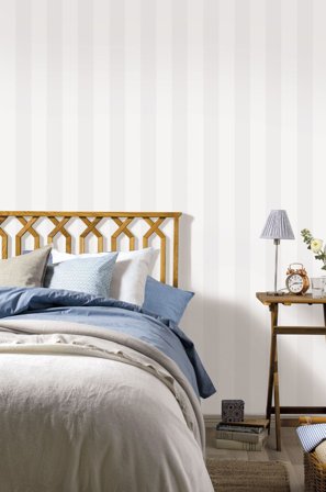 Duro Tapet, Aveny 276-06 Enfärgad & Randig, L, Vit, Färg & tapeter