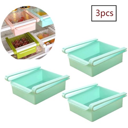 3 st kylskåpslådor frysfack crisper hylla grönsaksförvaring blå