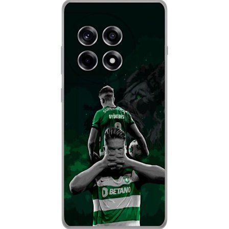 Yhteensopiva Puhelinkuori OnePlus 12R Neonmotiivi, jossa teksti "Gaming is in my DNA" sinisenä ja punaisena tiiliseinällä, jossa loistava DNA-spiraali