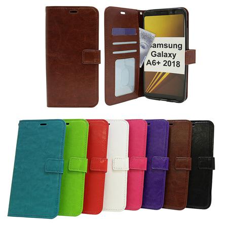 Crazy Horse Wallet Samsung Galaxy A6+ 2018 (a605fn/ds) Brun