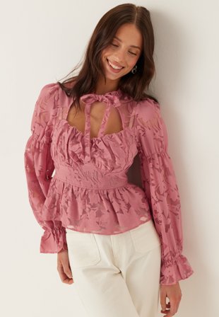 BUBBLEROOM - Peplum Blouse - Old rose
