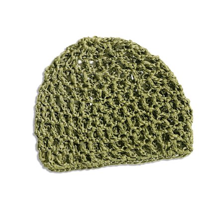 Ny voksenhårhætte hul baotou hætte ensfarvet strikket mesh hætte hårbånd fiskenet turban hætte