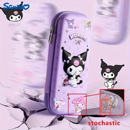 1 st. Söt Cartoon Pennafodral, Cinnamoroll & My Melody Design Stor Kapacitet Pennväska, Hållbart PU Läderfodral För Skolan & Kontorsmaterial{db}