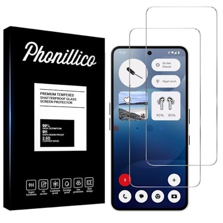 Hærdet Glas - Phonillico - Nothing Phone 3a - Pakke med 2 - Ridsefast - Gennemsigtig