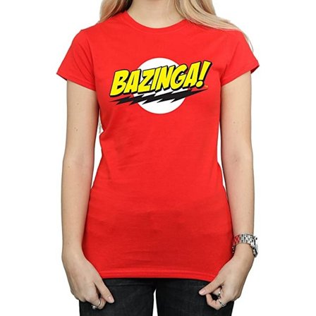 The Big Bang Theory Dam/Kvinnor Bazinga Bomull T-Shirt M Röd