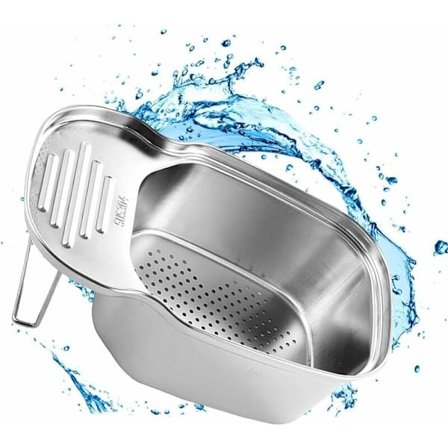 Vaskesil Kurv, Rustfrit Stål Si, Multifunktionel Vaskesil Til Forebyggelse Af Tilstopning Af Vasken (Sadel Afløbs Kurv (Naturlig Farve))