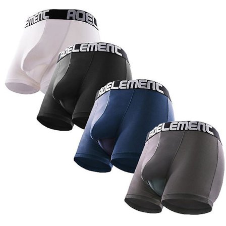 4-pack bekväma boxershorts för män, separata kalsonger med modal, andningsbara boxershorts med funktionell dubbelöppning