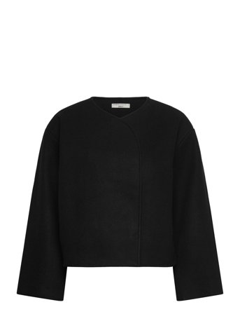 Gina Tricot Round Neck Short Jacket - Black - L