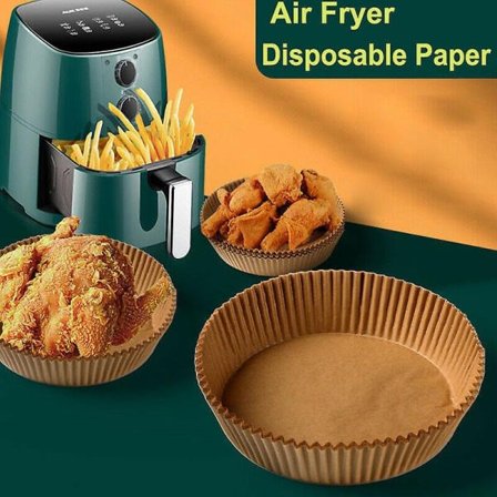 100 st Air Fryer Engångspapper Non-Stick Liner Pan Bakplåtspapper