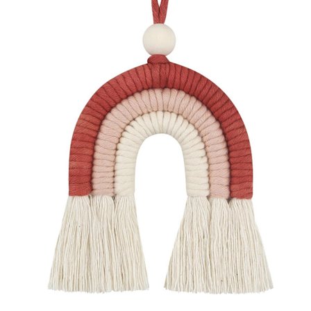 Vägghängande Rainbow Handgjord Macrame Rainbow Väggdekor för förskola barnrum