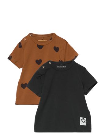 Basic Heart Ss Tee 2-Pack T-shirt Sort Mini Rodini