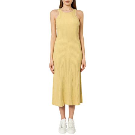 Birgitte Herskind Flared long ribbed Kjole Gul, Dame
