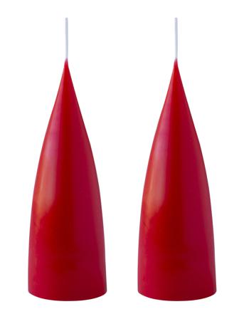 Hand Dipped C -Shaped Candles, 2 Pack Home Decoration Candles Block Candles Rød Kunstindustrien