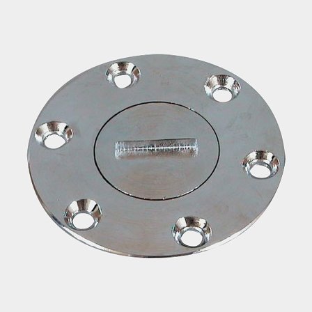 Tapón de achique / tapón de fondo barco Foresti & Suardi, exterior, latón cromado, Ø55 mm, Ø27 mm