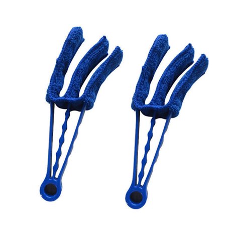 Rengøringsbørste, sæt med 2 blå, til persienner, rullegardiner og lameller, med mikrofiberærme, rengøring til persienner og skodder, rengøring