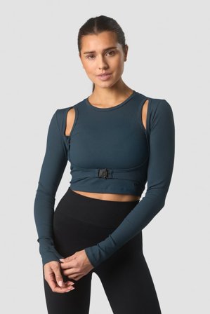 Shourai Cropped Long Sleeve Wmn Winter Teal