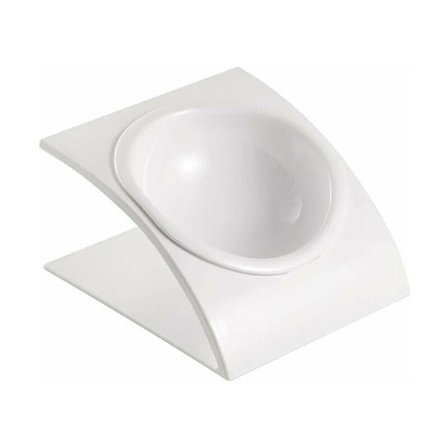 Vit forhøjet madskålholder skrå hund- og katteskåle melamin hund- og katteskåle med stativ