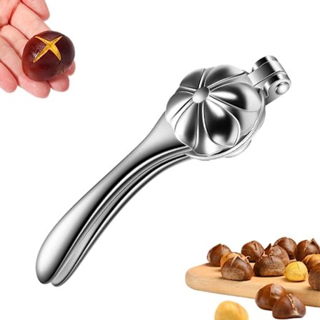 Kastanjeskæreværktøj, kastanjepiller i aluminiumslegering med ergonomisk håndtag, multifunktionel kastanjepiller, pistacie- og nøddeskæreværktøj.