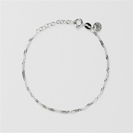 Singapore Armband - Sterling Silver - Safira
