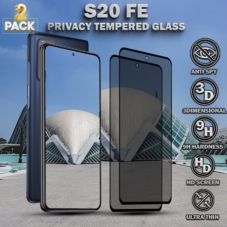 2-Pack Privacy Skärmskydd For Samsung S20 FE - Härdat Glas 9H - Super Kvalitet 3D