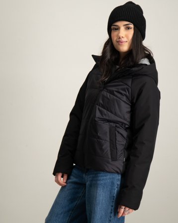 Woolrich FIRTH HYBRID JACKET Noir Vestes Fille - Kids Brand Store