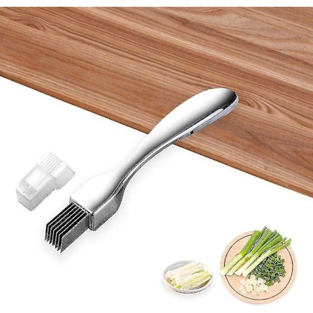 Løg Skærer Rustfrit Stål Grøntsags Cutter Løg Shredder Multifunktionel Køkken Gadget (sølv) (1 stk)
