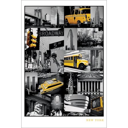 New York - Collage Landmarks - Yellow cab