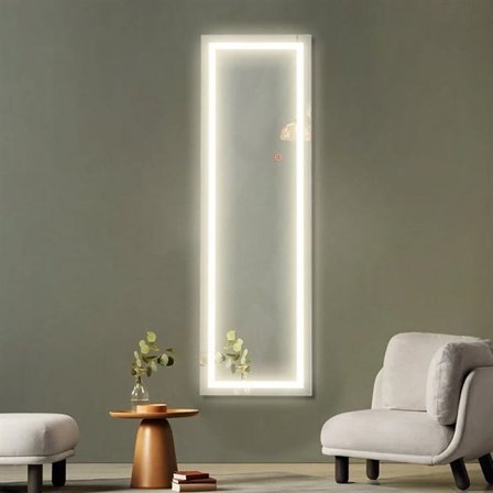 Helkropsspejl 37x120 cm med LED-belysning