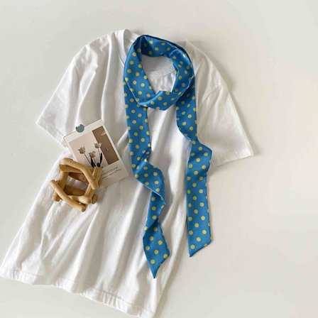 Pidennetty pilkullinen kapea nauha (sininen)