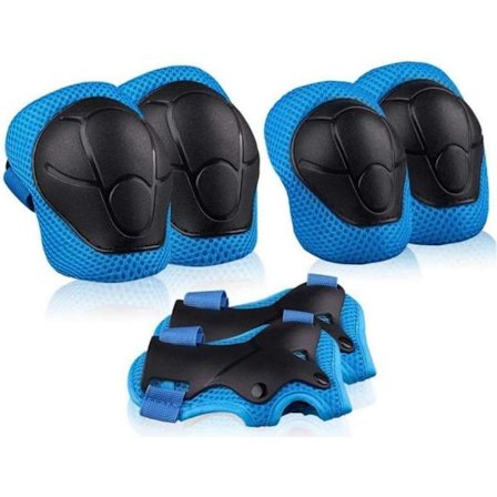 Skyddsutrustning för barn, 6-delars set med handledsskydd, knäskydd och armbågsskydd