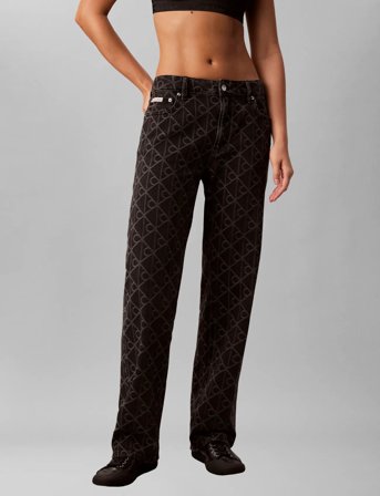 Calvin Klein Jeans Signature 90S Straight Black Emb - Black - RG/28