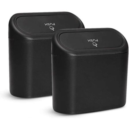 2 stk Mini-søppelbøtter, Multifunksjonell Bil-søppelbøtte med lokk - Vanntett Søppelbøtte kan brukes for Hjem, Kontor, Kjøkken, Stue, Mini-oppbevaring