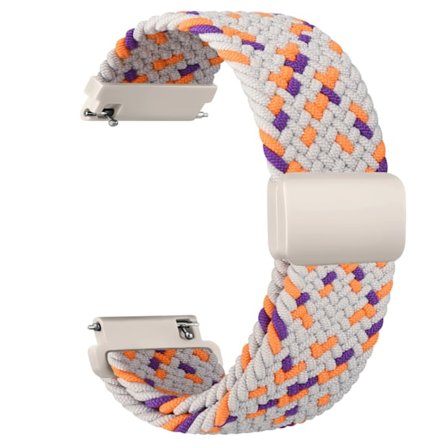 20 mm flettet sololoop til Garmin Vivoactive 5/3/3 musikbandarmbånd til Garmin VivoMove3/Trend/Sport Venu SQ/SQ2/2plus-rem Orange-lilla