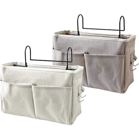 2 kpl Sängyn tasku, roikkuva sängyn vierustasku, vedenpitävä kangas sängyn hyllyjärjestäjä, roikkuva sängyn vierus säilytyskassi, kirjoille, 