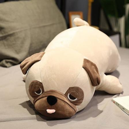 Søt Pug Plussjeleker Pute Stoffdyr Hund Myke Dukker Bursdag Barn Jul Gave Høy Kvalitet (FMY) 50cm
