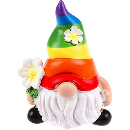 Havefigur af Resin i Regnbuefarver til Haven, Ansigtsløs Dukkefigur i Miniature