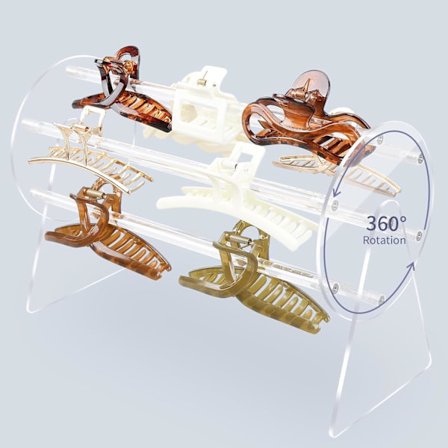 Hårklyper Organizer i Akryl, 360 Graders Roterende Hårklypeholder og Oppbevaring for Kvinner Jenter, Hårklyper Organizer for Sminkebord_jarx