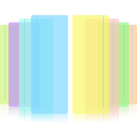 8 stk. Guidet læsning fremhævningsstrimler Farvet overlay læsning Tr