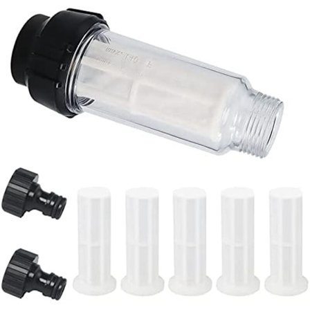 Trädgårdsslang för filter, 3/4 tums förfilter med 5 filterinsatser