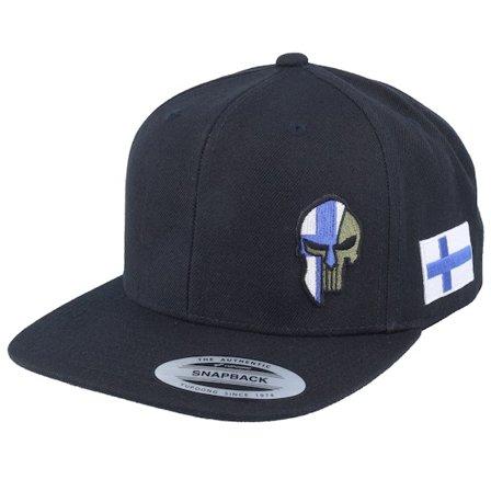 Army Head - Finland Army Skull Black Snapback Snapback Black Cap - @ Hatstore
