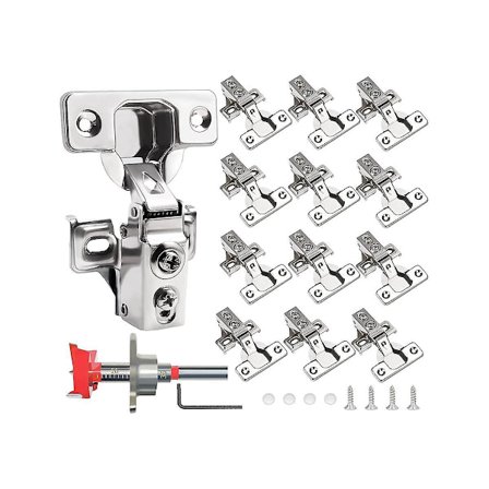 12 stk. 1/2 tommer Overlæg Bløde Skabsdørshængsler til Køkkenskabshængsler Hængsel Rustfrit Stål