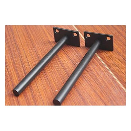 2 stk 6" Svart Solid Stål Flytende Hyllebrakett Blind Hyllebrakett