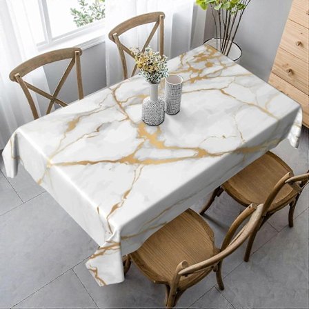 Marmor Duk Rektangulär Tvättbar Bordsduk för Dekoration Kök Matsal 152x229 cm - WELLNGS
